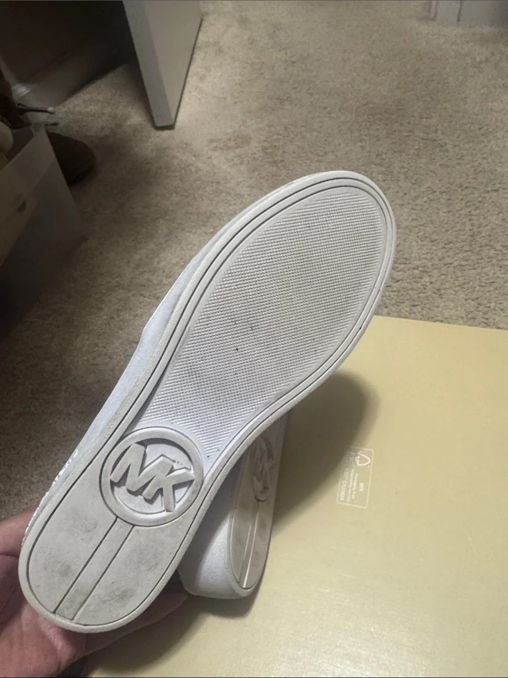 Michael Kors Brown MK Monogram Slip-On Sneakers with White Outsole